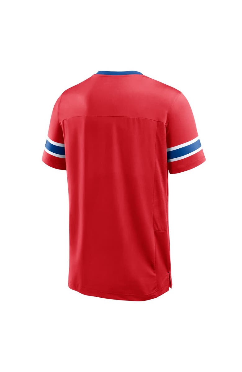 FANATICS Men's Fanatics Red New England Patriots Hometown Premium Hashmark V-Neck T-Shirt, Alternate, color, Red