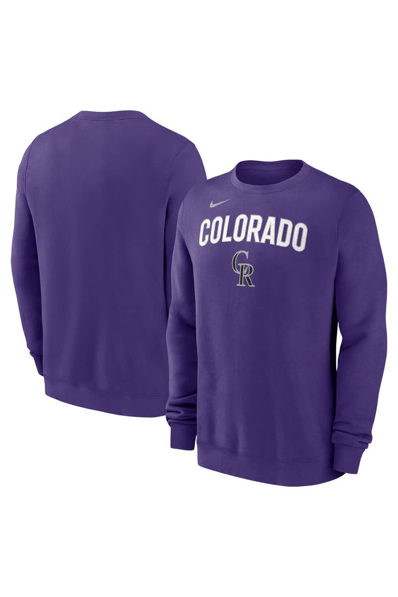 Men's Nike Purple Colorado Rockies Pullover Sweatshirt, Main, color, Purple