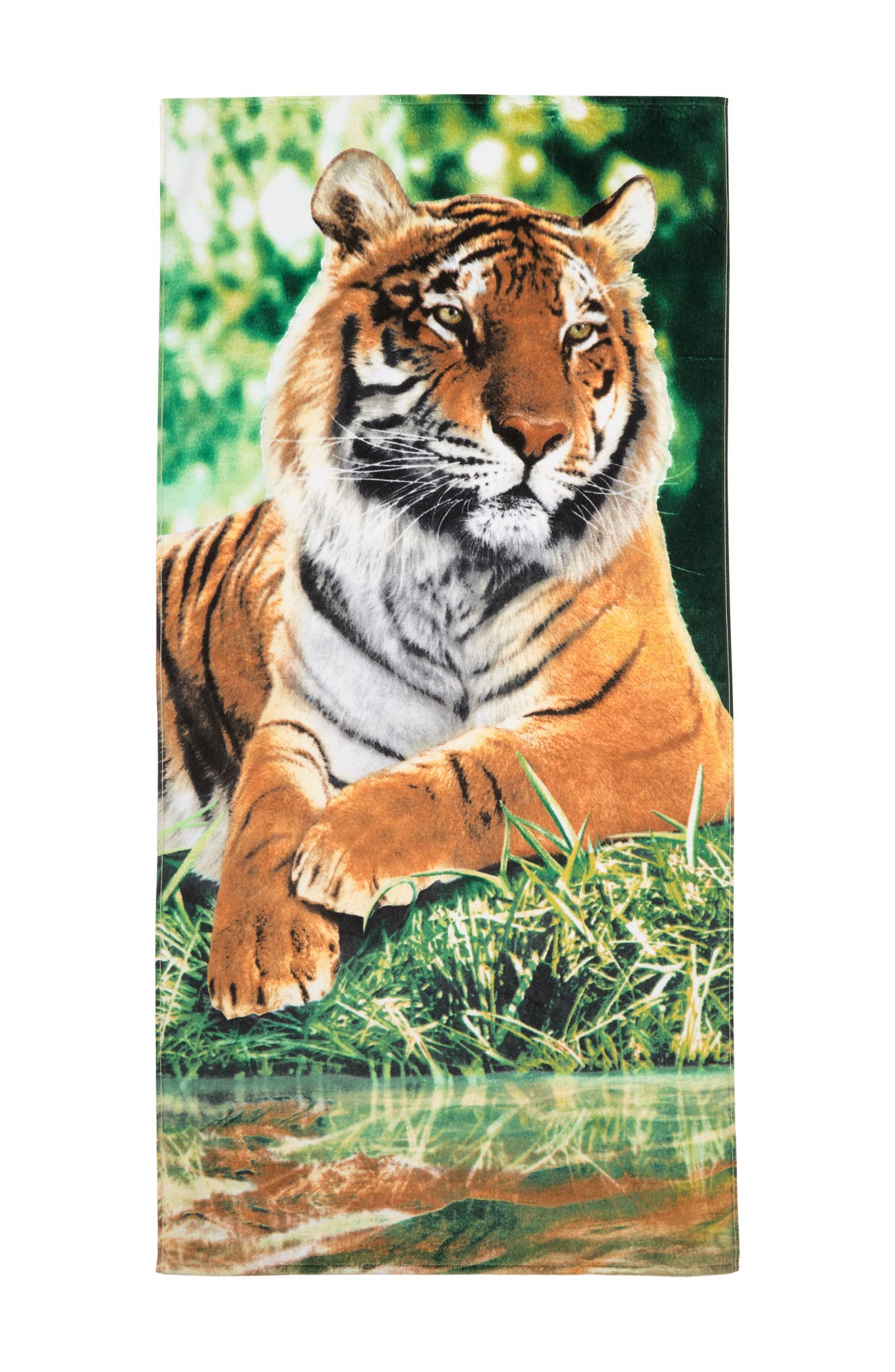 APOLLO TOWELS Tiger Resting Beach Towel 30&#34; X 60&#34;