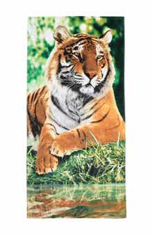 APOLLO TOWELS Tiger Resting Beach Towel 30" X 60"