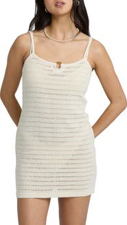 Billabong Kora Semisheer Cotton Blend Knit Cover-Up Minidress