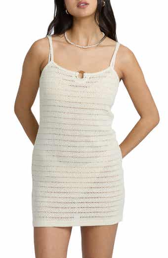 Billabong Kora Semisheer Cotton Blend Knit Cover-Up Minidress