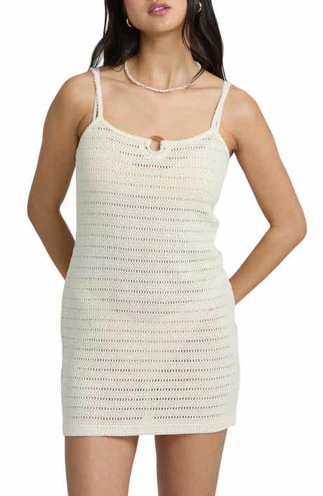 Billabong Kora Semisheer Cotton Blend Knit Cover-Up Minidress