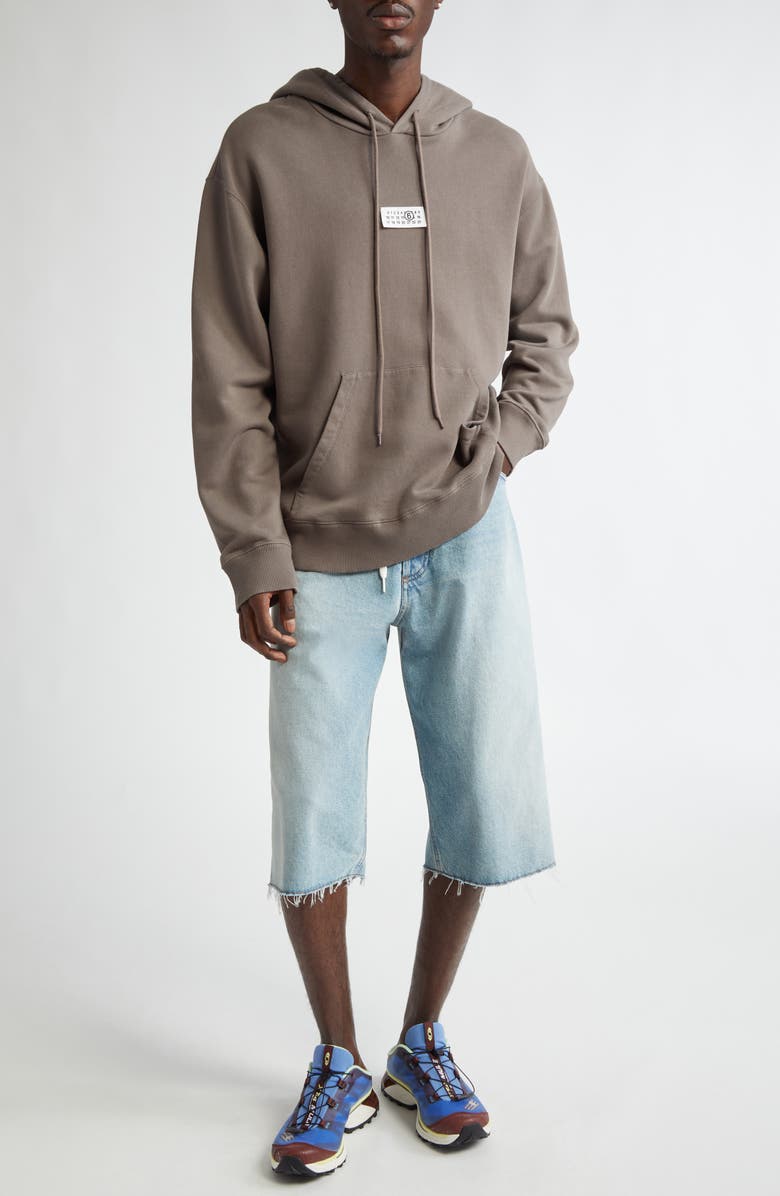 MM6 Maison Margiela Fray Hem Drawstring Denim Bermuda Shorts, Alternate, color, 