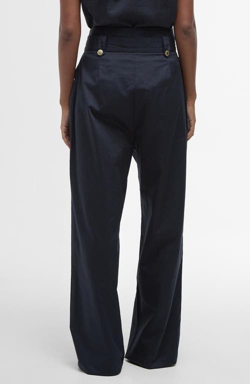 Barbour Elsie Cotton Sateen Pants In Dark Navy