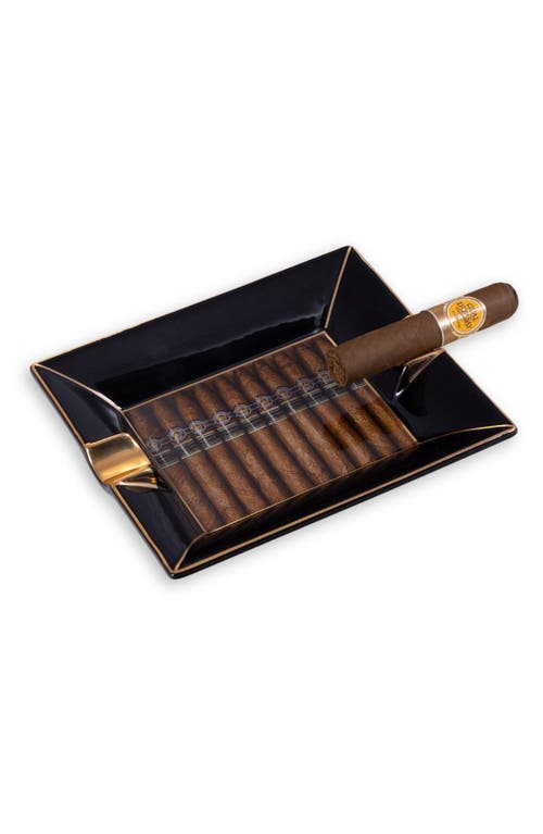 Bey-berk Cigar Design Porcelain Ashtray In Multi