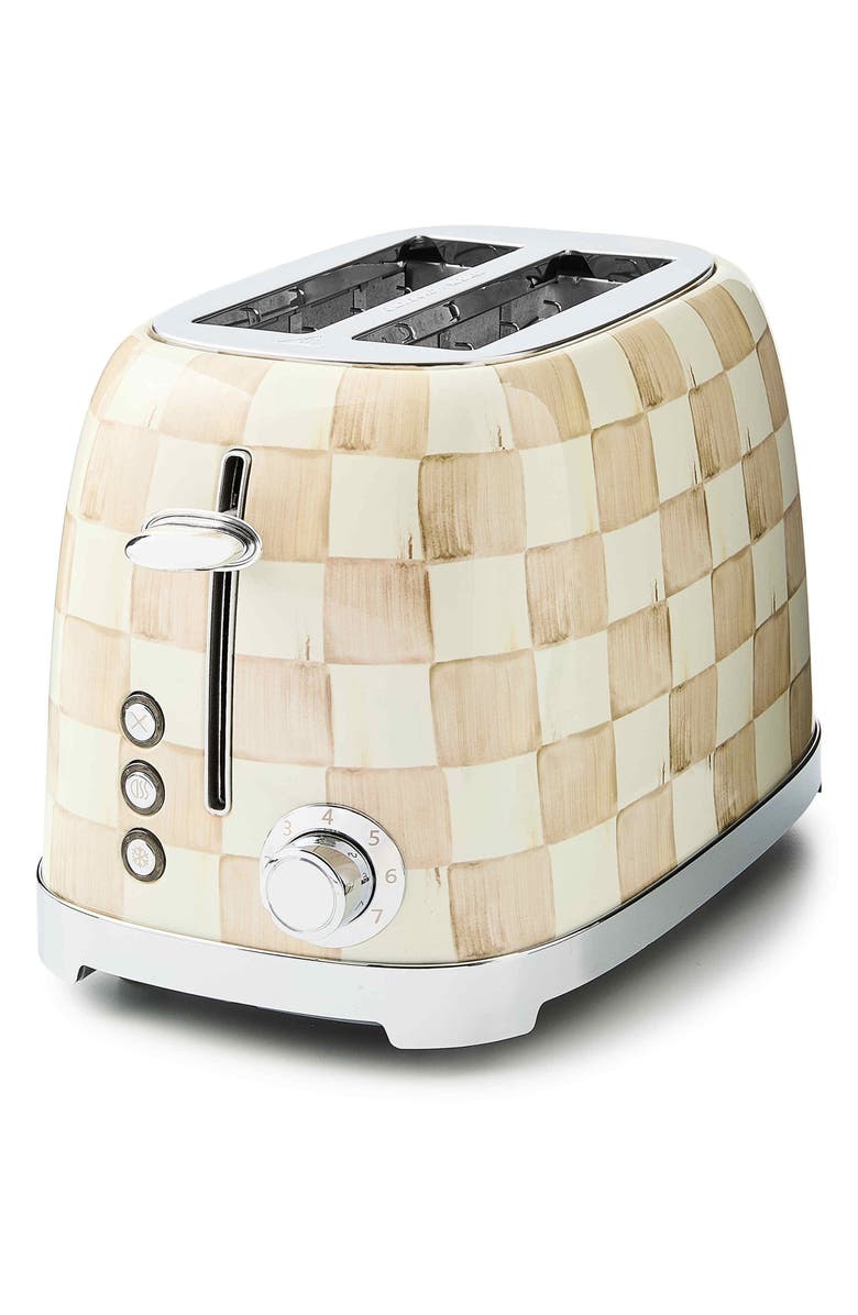 MACKENZIE CHILDS Mocha Check 2-Slice Toaster, Main, color, Mocha