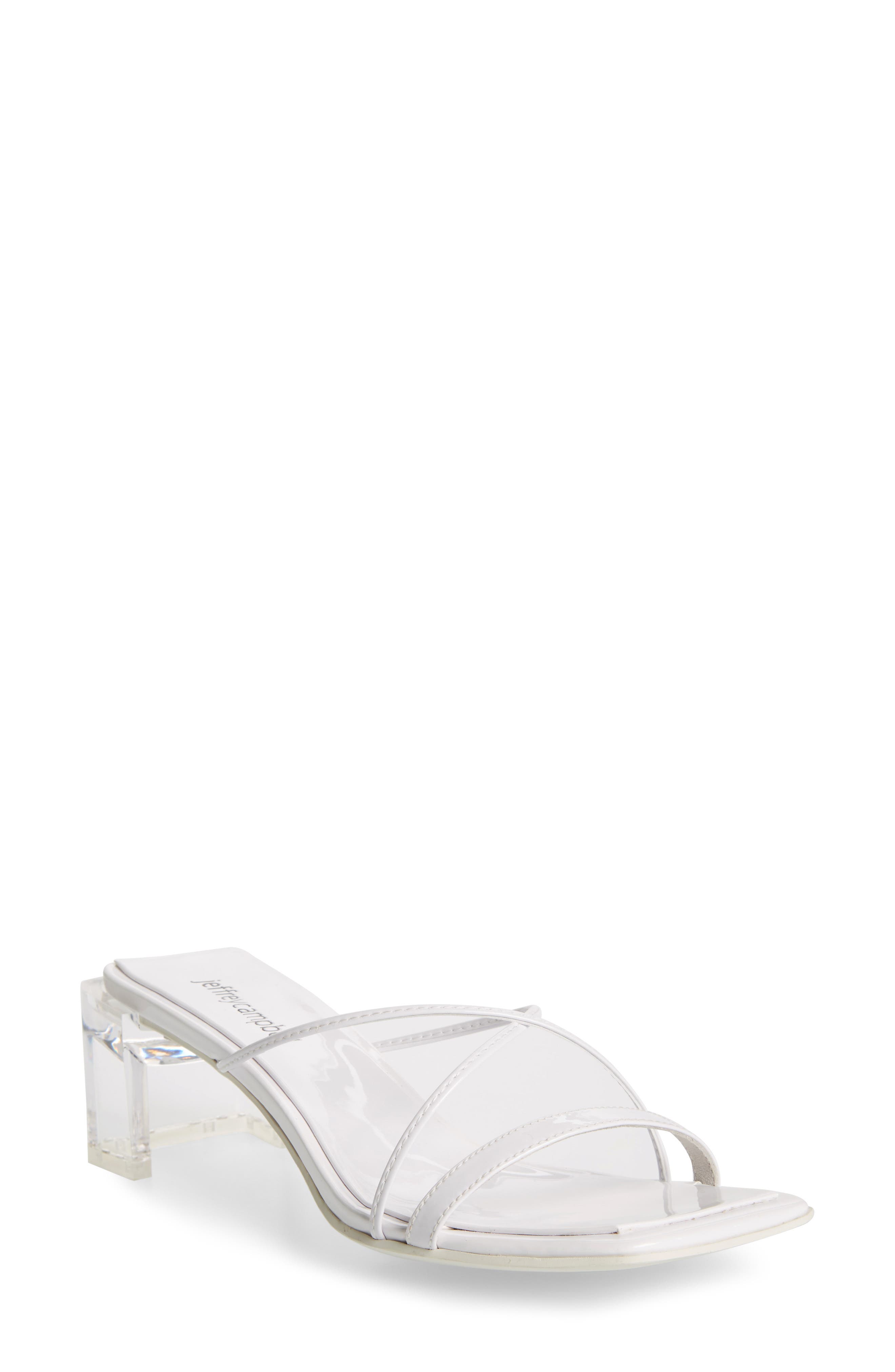 Mural-Lo Slide Sandal, Main, color, WHITE PATENT LEATHER/ CLEAR