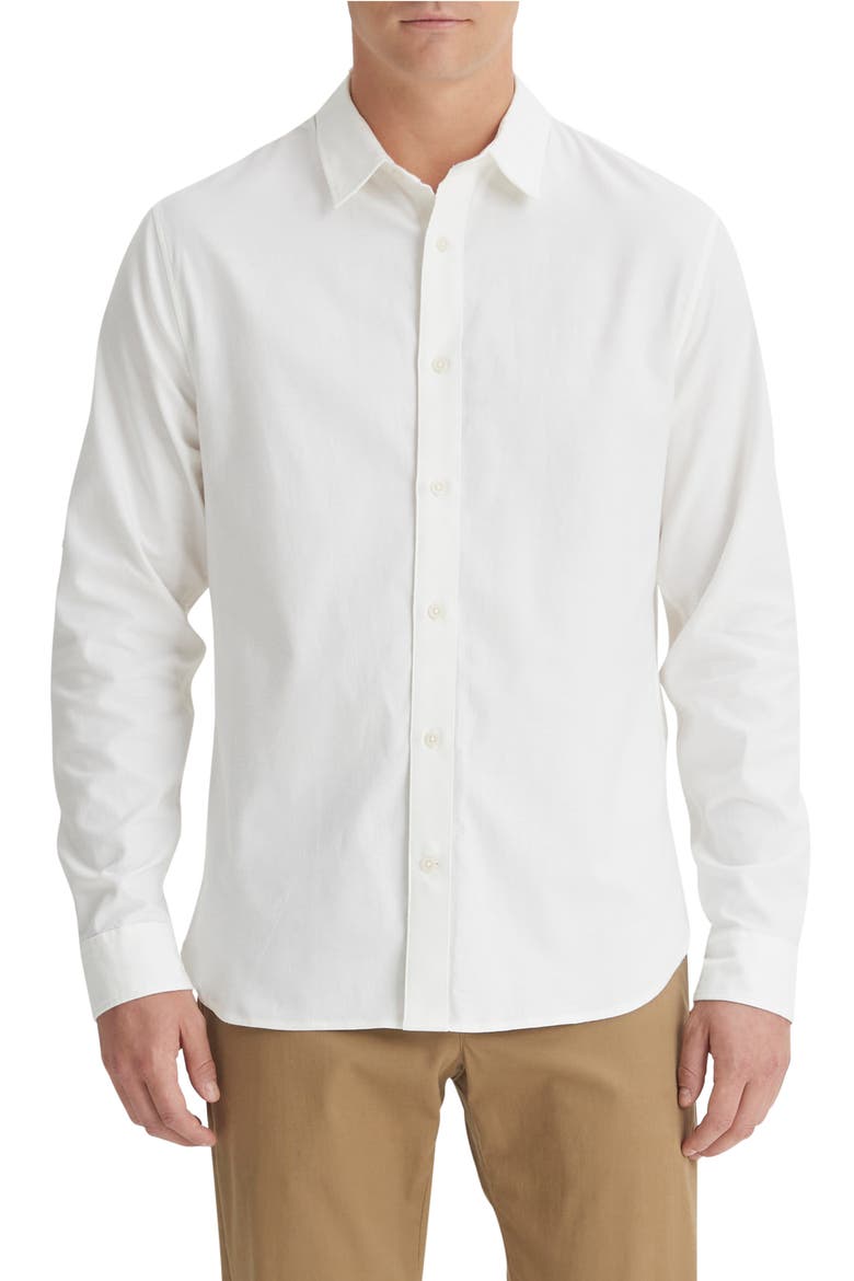 Solid Stretch Button-Up Shirt, Main, color, OPTIC WHITE