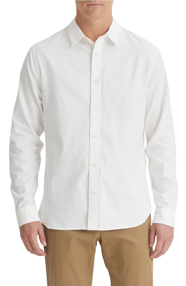 Vince Solid Stretch Button-Up Shirt, Main, color,