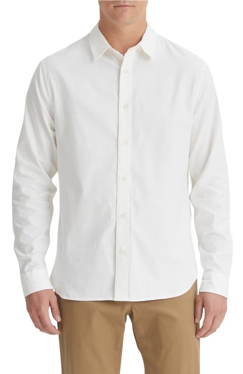 Solid Stretch Button-Up Shirt