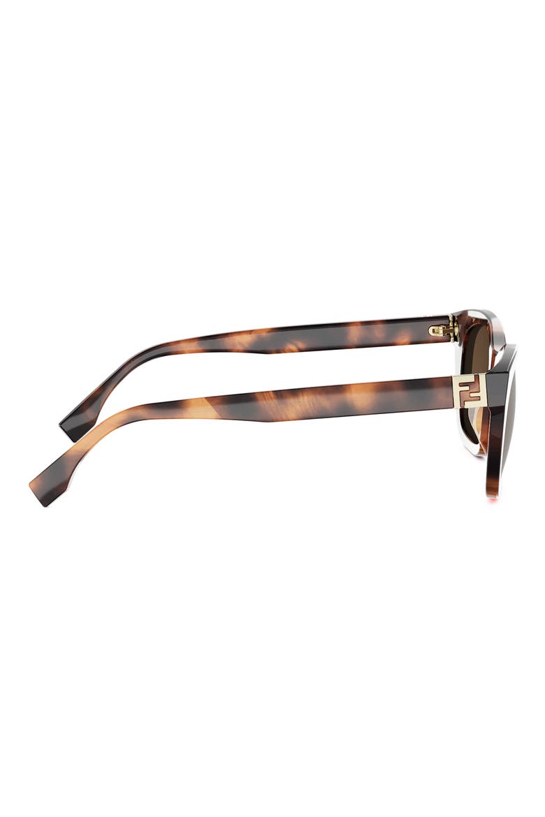 Forever Fendi 54mm Rectangular Sunglasses, Alternate, color, BLONDE HAVANA / BROWN