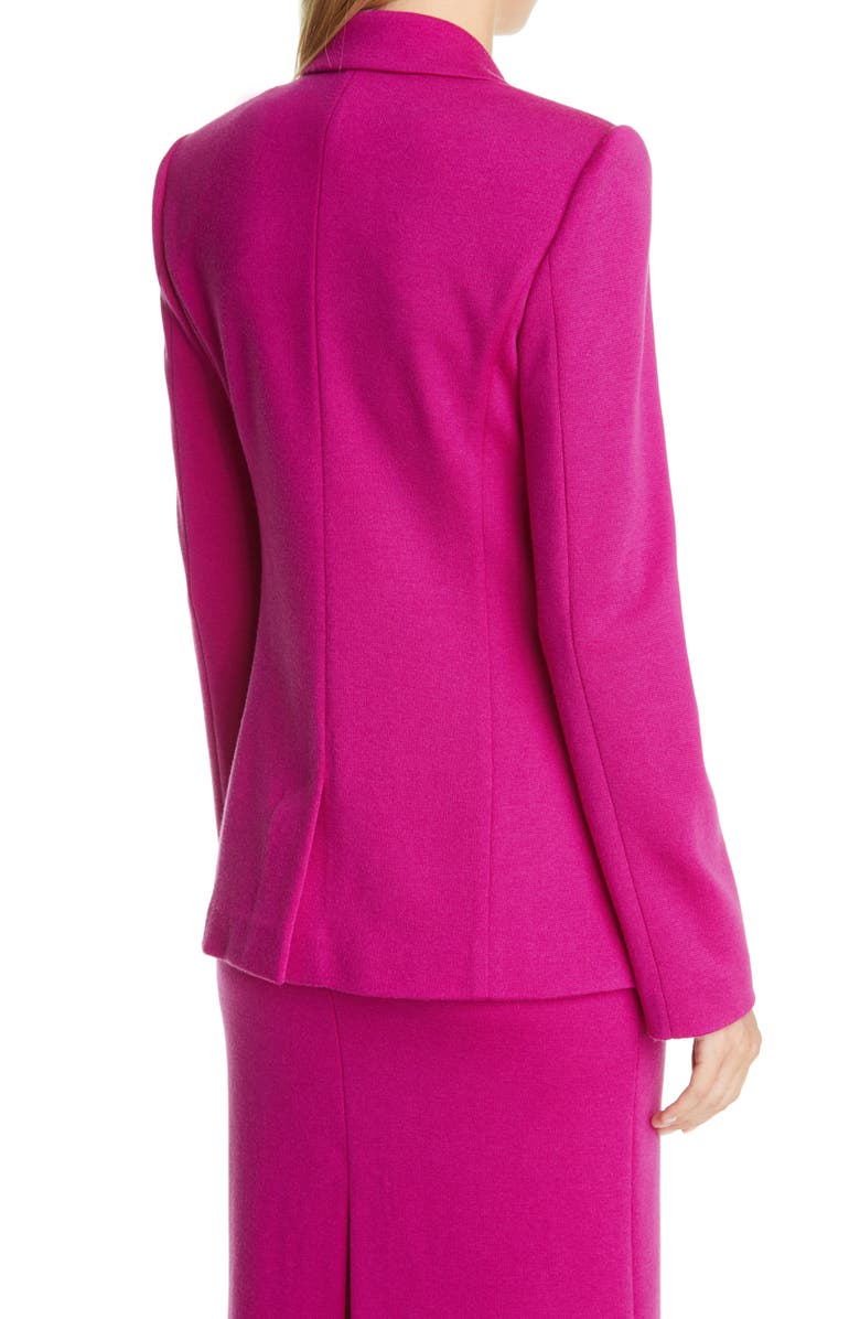 St. John Collection Notch Collar Milano Knit Jacket, Alternate, color,