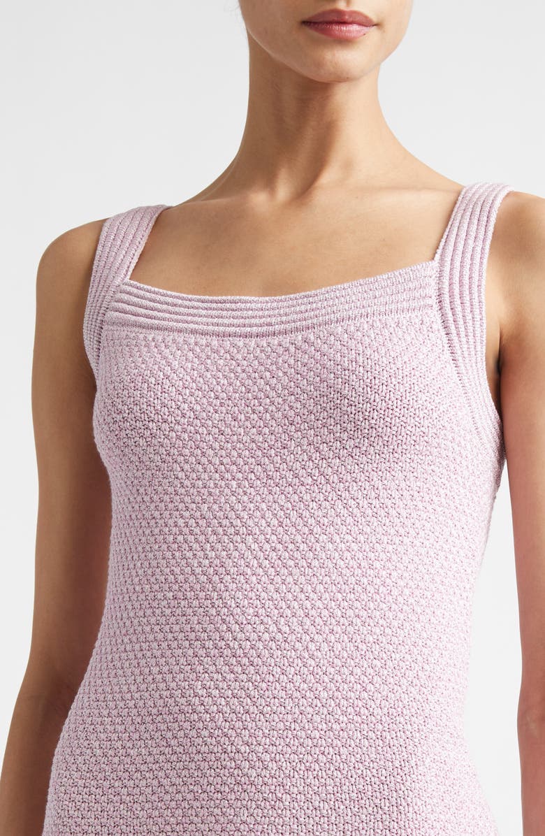 ST. JOHN Juliette Metallic Mouliné Cotton & Silk Blend Sweater Dress, Alternate, color, Peony Metallic Multi