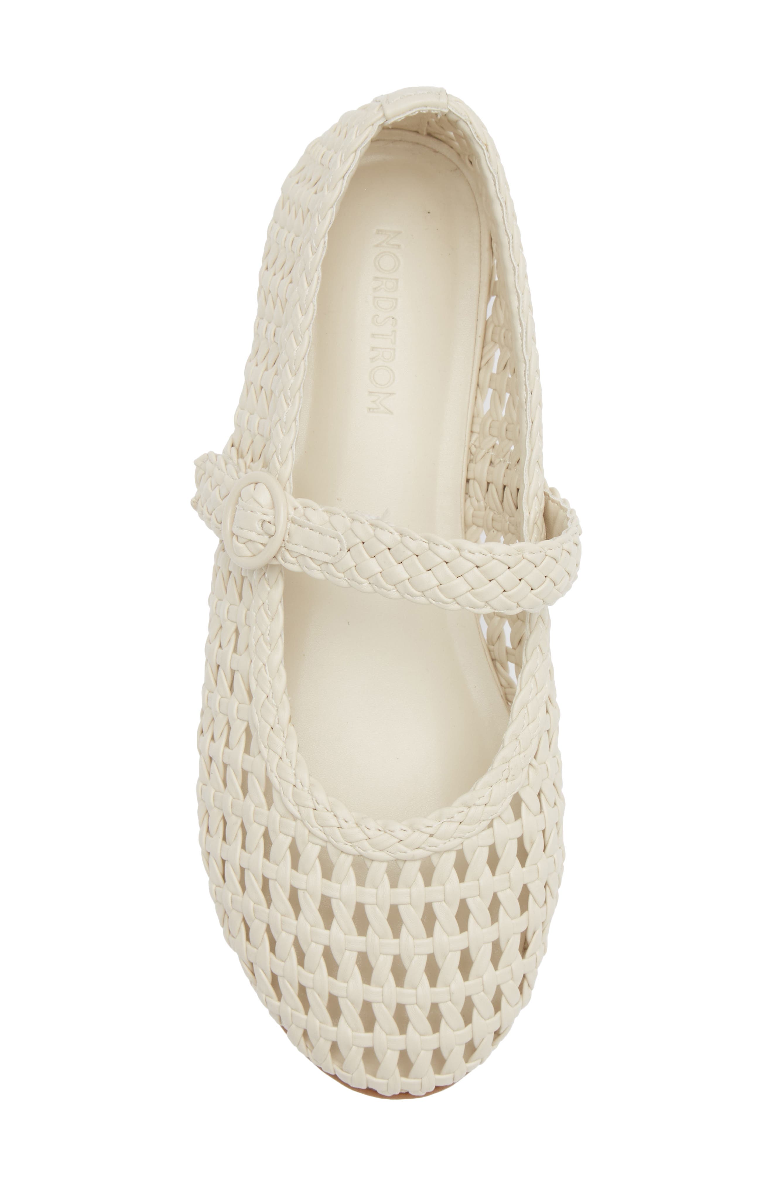 Nordstrom Kids' Addyson Woven Flat, Alternate, color, Ivory
