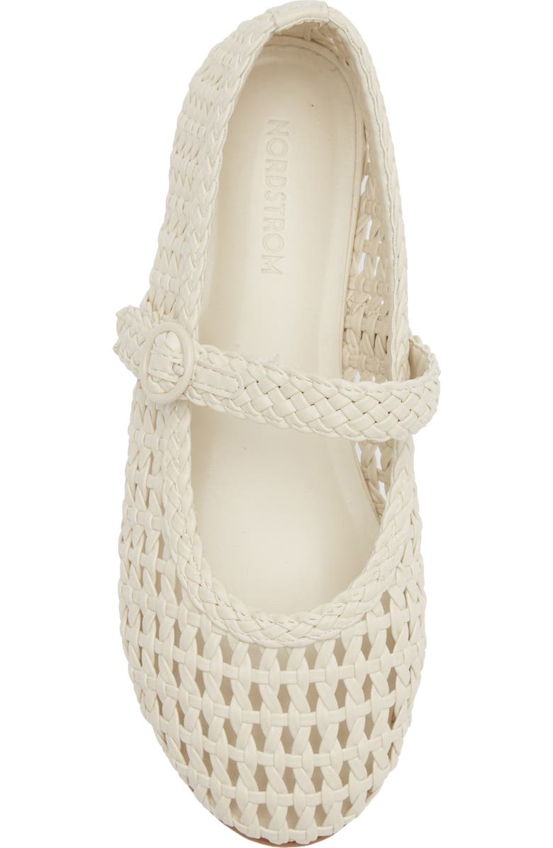 Nordstrom Kids' Addyson Woven Flat, Alternate, color, Ivory