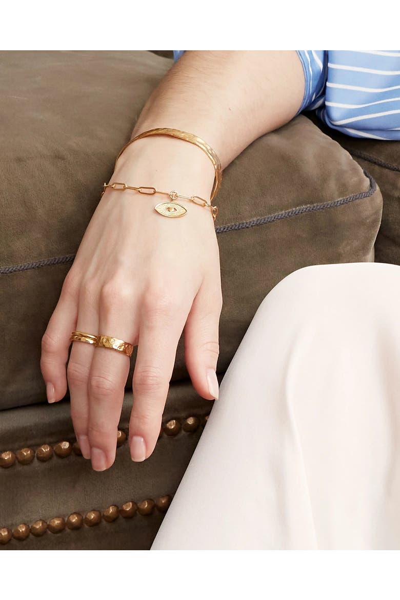 Dela Textured Band Ring, Alternate, color, Brass