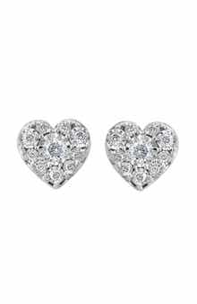 EFFY Sterling Silver Diamond Heart Stud Earrings