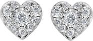 EFFY Sterling Silver Diamond Heart Stud Earrings