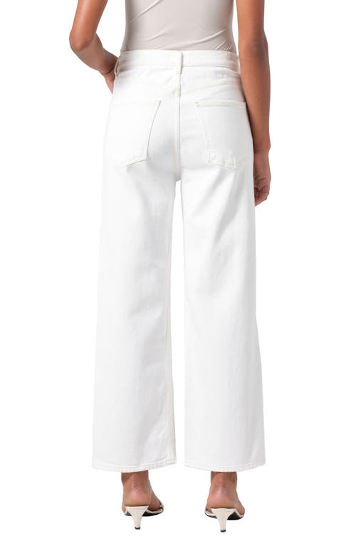 Agolde Ren High-rise Crop Wide-leg Jeans In White Wash (white Milk)