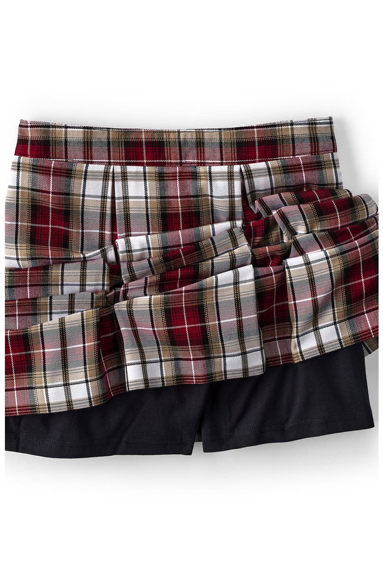 School Uniform  Plaid Skort Top of Knee, Alternate, color, Garnet/Khaki Plaid