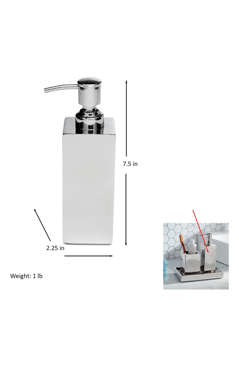 ROSELLI TRADING COMPANY Modern Shiny 3-Piece Bathroom Set, Alternate, color, Silver