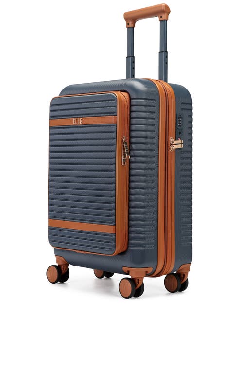 Elle Escape Expandable Carry On Suitcase With Front Laptop Pocket In Blue