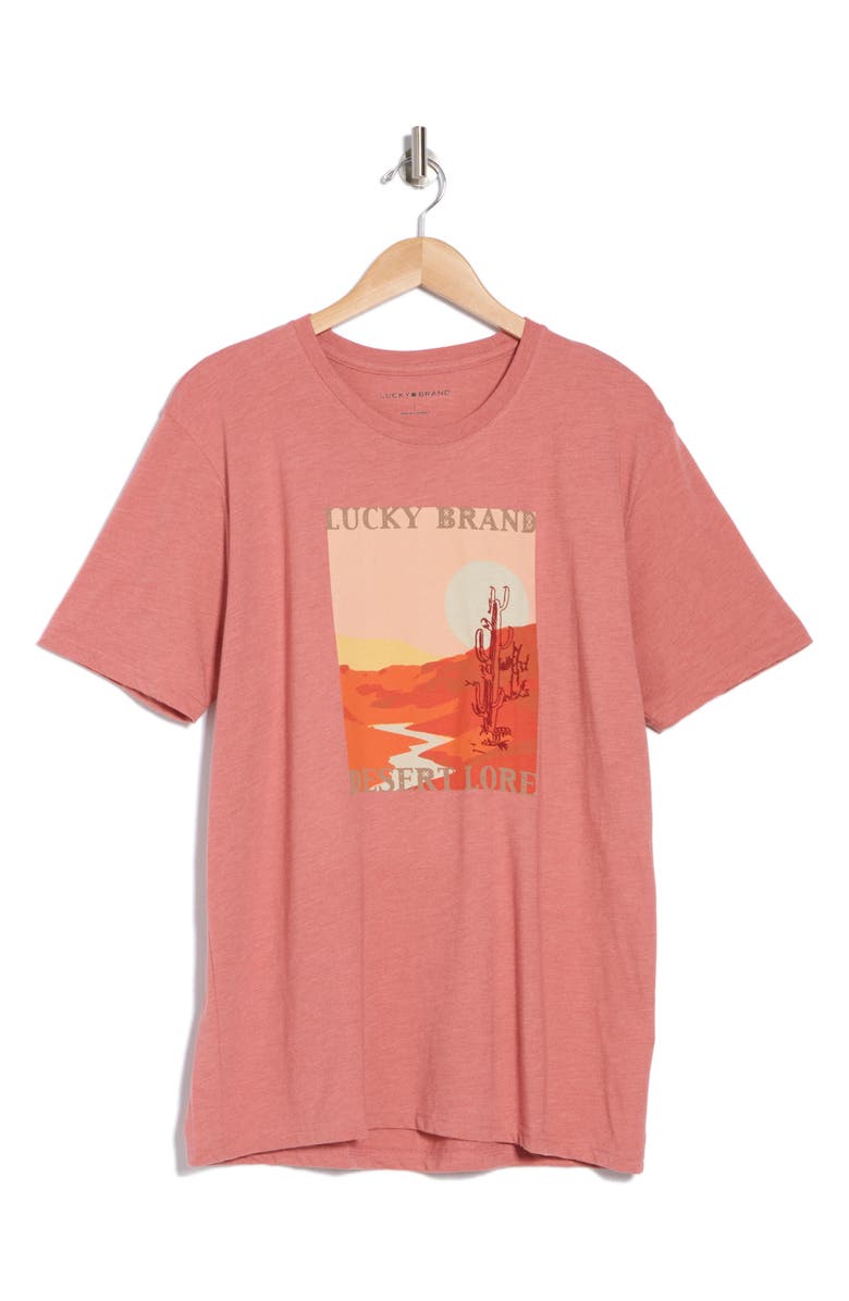Lucky Brand Lucky Cactus Short Sleeve Crewneck Graphic T-Shirt, Alternate, color, Canyon Rose