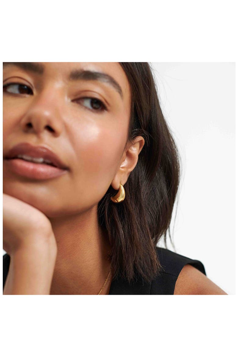 Curved Midi Hoop Earrings, Alternate, color, GOLD