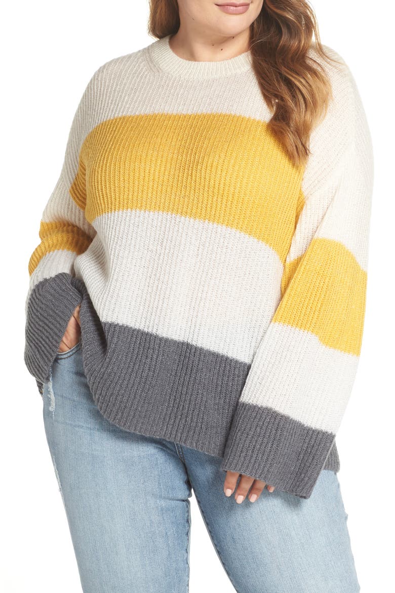 Stripe Pullover, Alternate, color, IVORY EGRET COLORBLOCK