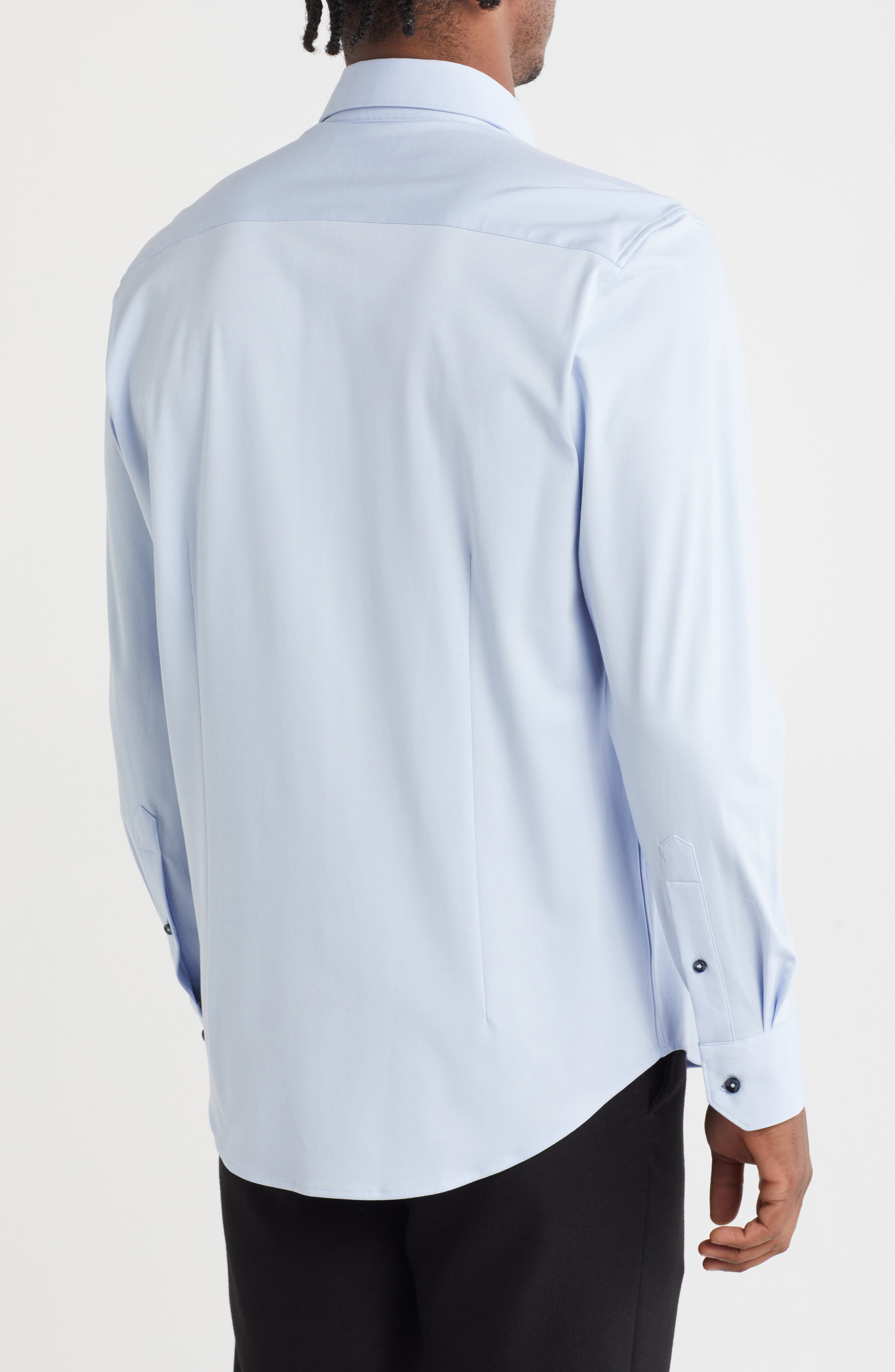 Tailored Fit Solid Cotton Dress Shirt - image 2