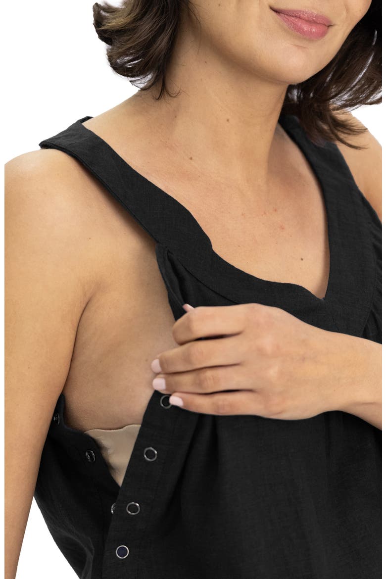 V-Neck Maternity/Nursing Tank, Alternate, color, BLACK