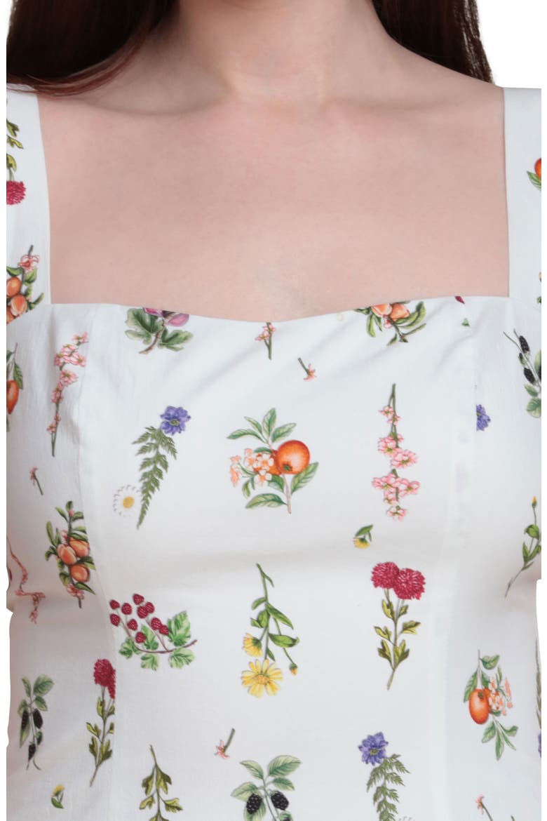 Lemon Print Stretch Cotton Minidress, Alternate, color, CREAM BOTANICAL