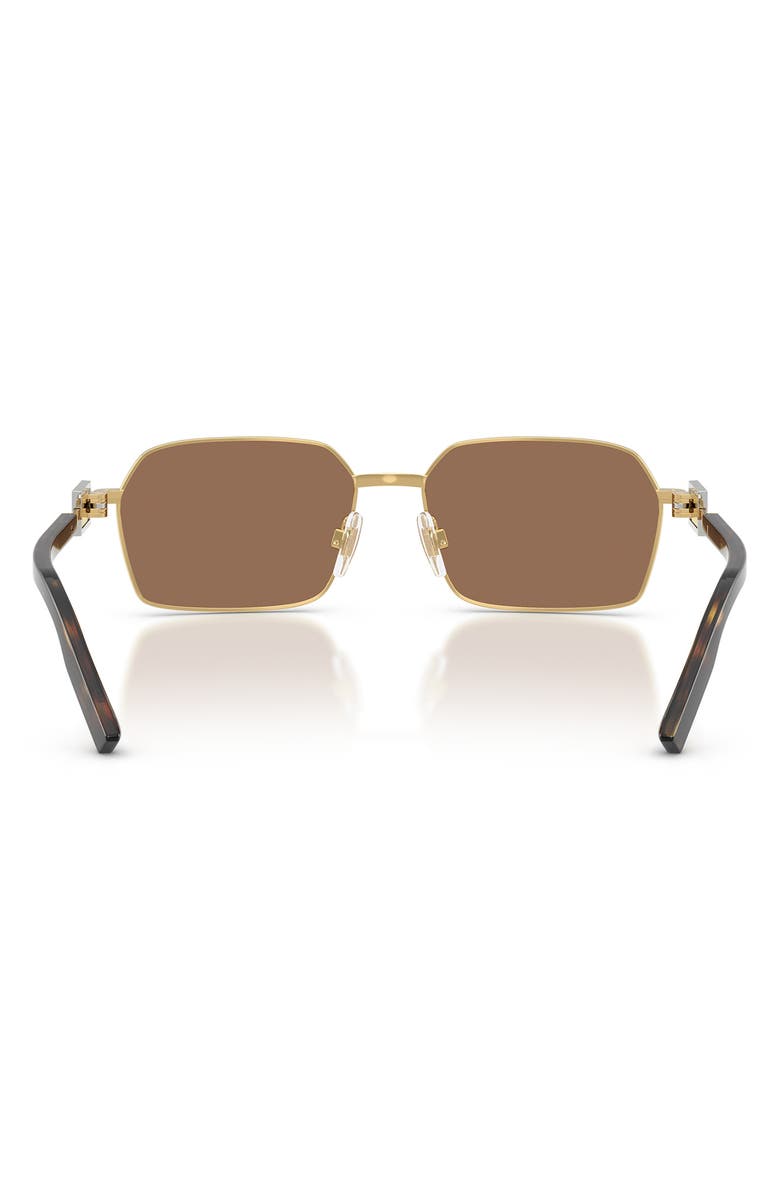 Dolce&Gabbana 56mm Rectangular Sunglasses, Alternate, color, Gold