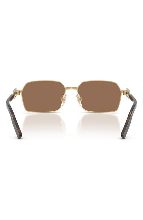 Dolce & Gabbana Wire-frame Rectangular Sunglasses In Gold