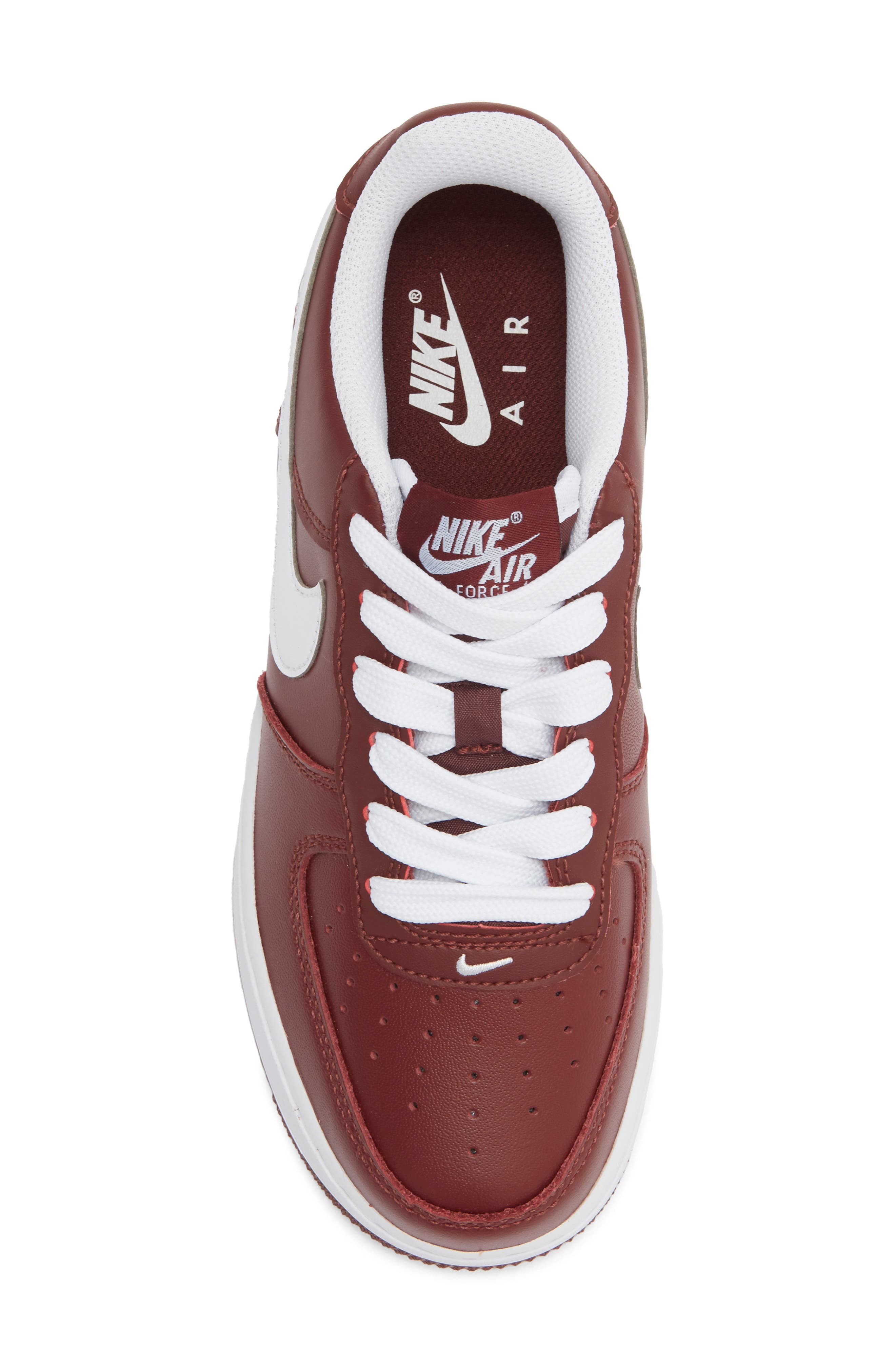 Kids' Air Force 1 LV8 Sneaker, Alternate, color, DARK TEAM RED/ WHITE