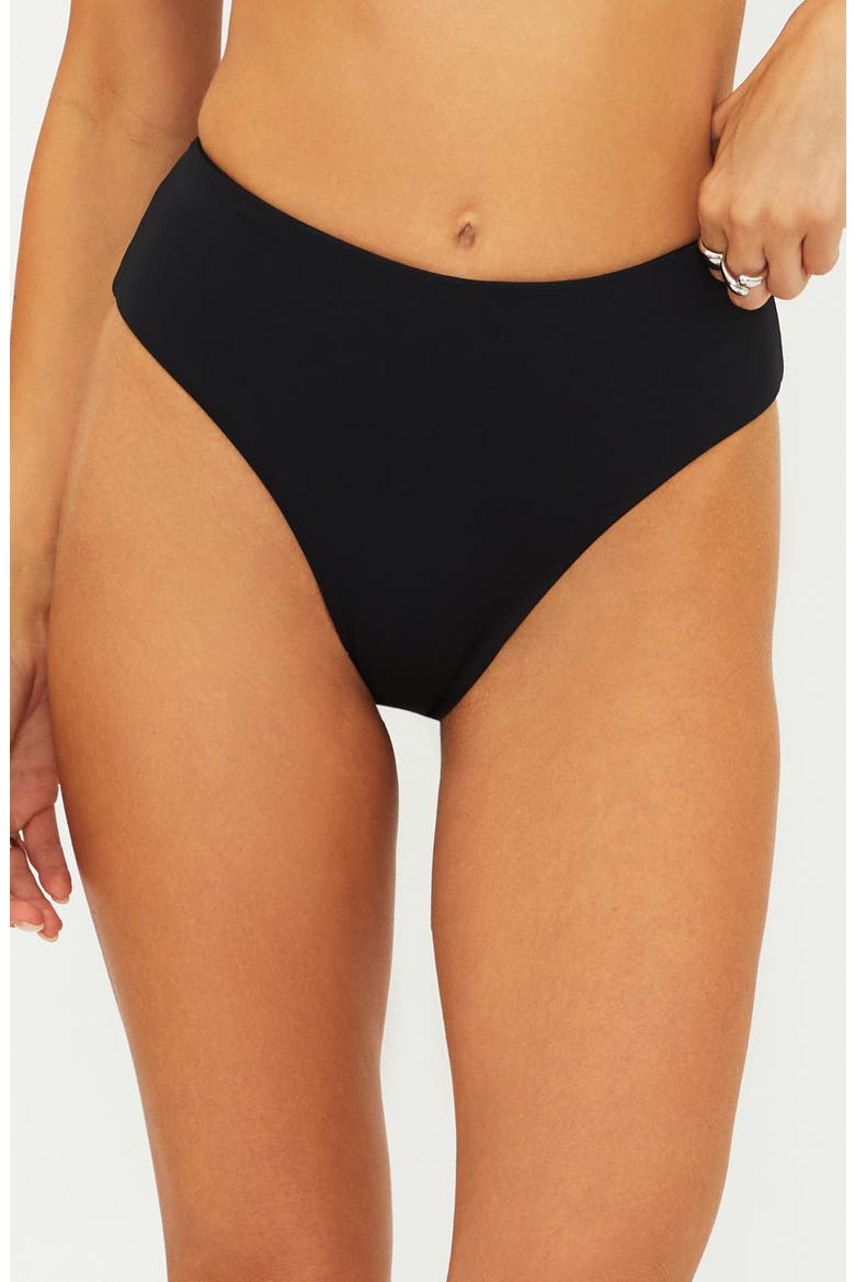 Rozli High Cut Bikini Bottoms, Main, color, BLACK
