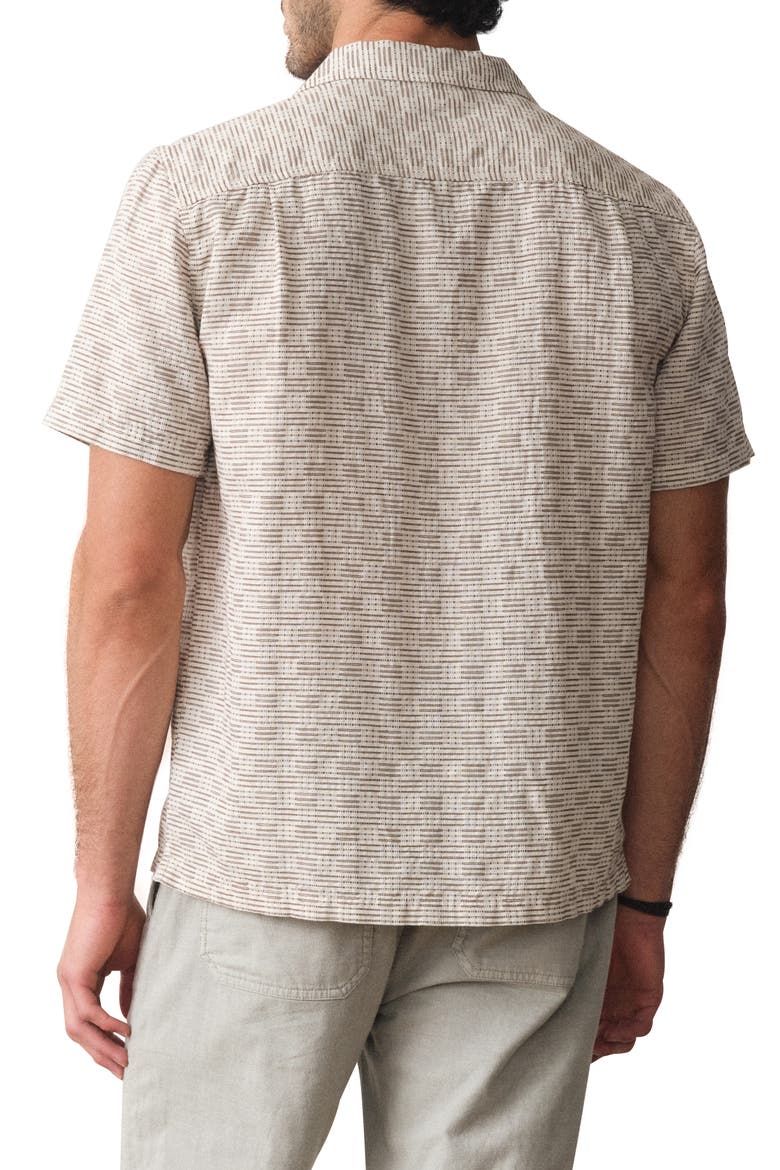 Dobby Resort Shirt, Alternate, color, NATURAL/ BROWN CHECK