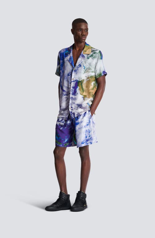 BALMAIN BALMAIN PYJAMA SHIRT WITH EARTH PRINT