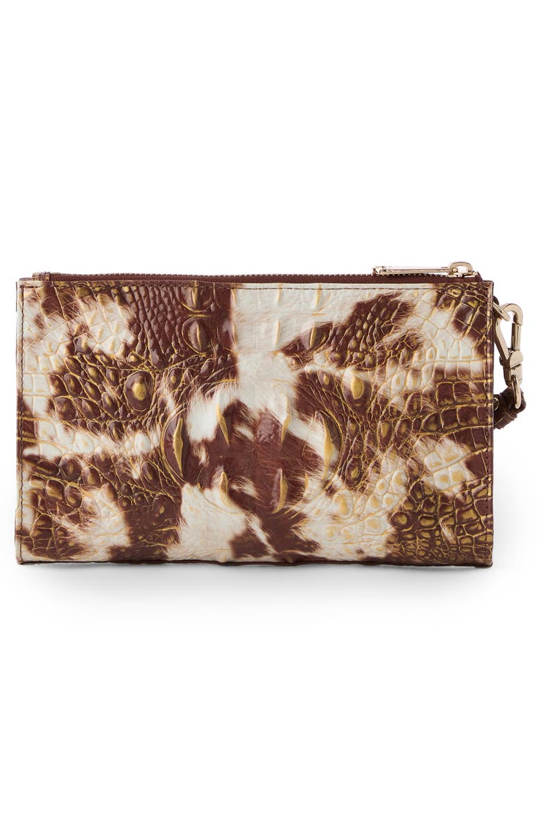 Brahmin Daisy Croc Embossed Leather Wristlet, Alternate, color, 