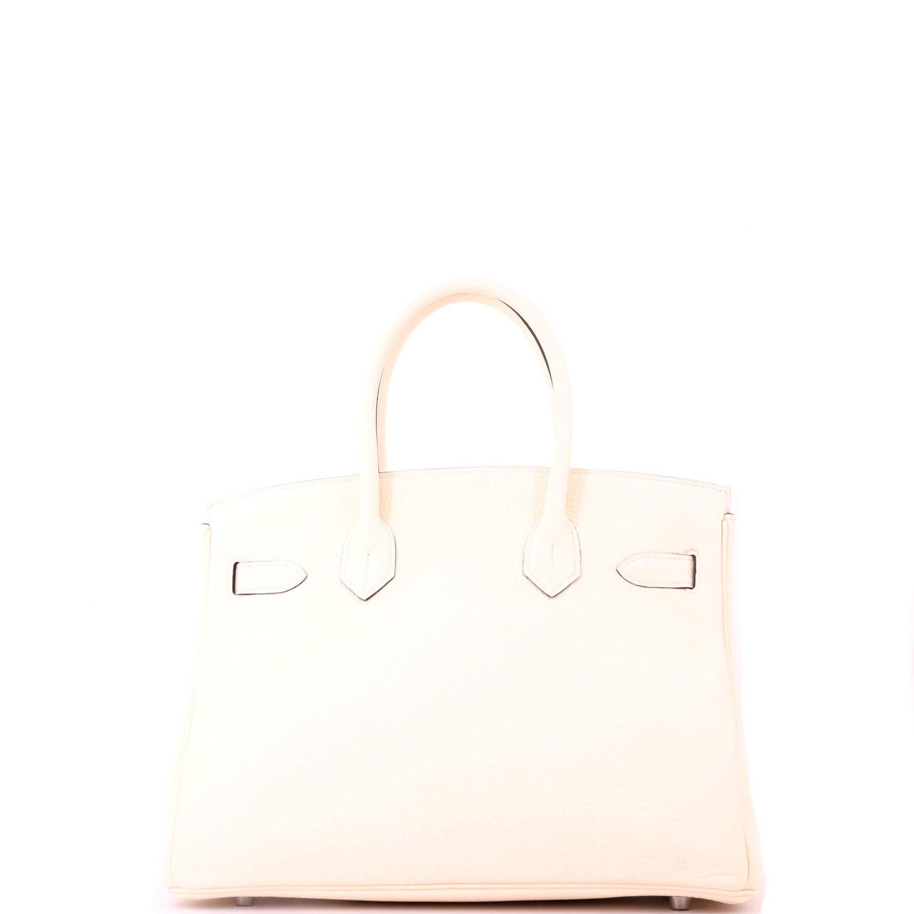 Pre-Owned Hermes Birkin Handbag Light Clemence with Palladium Hardware 30, Alternate, color, Nata