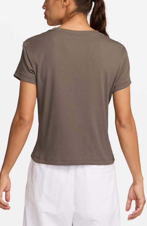 Nike Sportswear Rib Cotton Blend T-shirt In Brown