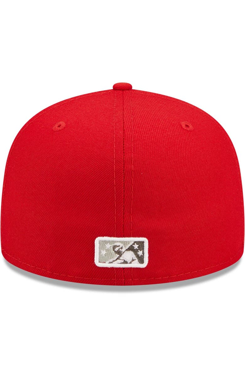 New Era Men's New Era Red Chattanooga Lookouts Authentic Collection Team Home 59FIFTY Fitted Hat, Alternate, color, 