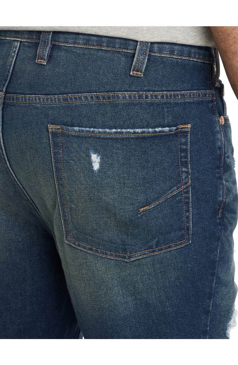 True Nation by DXL Rip and Repair Tapered-Fit Jeans, Alternate, color, Dark And Dirty