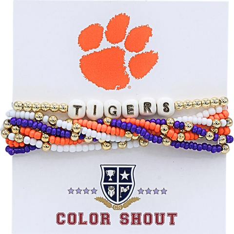 Clemson Lucky 7 Bracelet Set