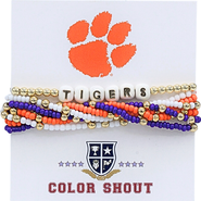 Color Shout Clemson Lucky 7 Bracelet Set