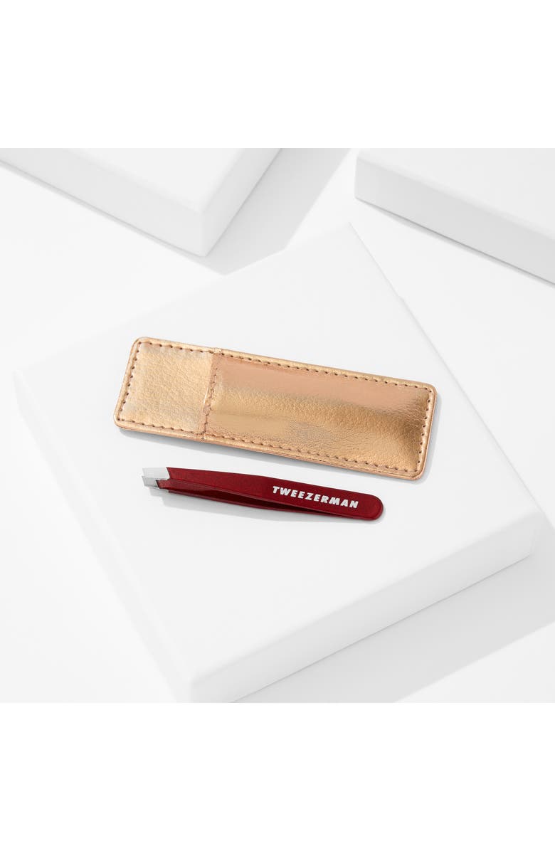 TWEEZERMAN Vintage Rose Mini Slant Tweezer with Case $16.50 Value, Alternate, color, Vintage Rose
