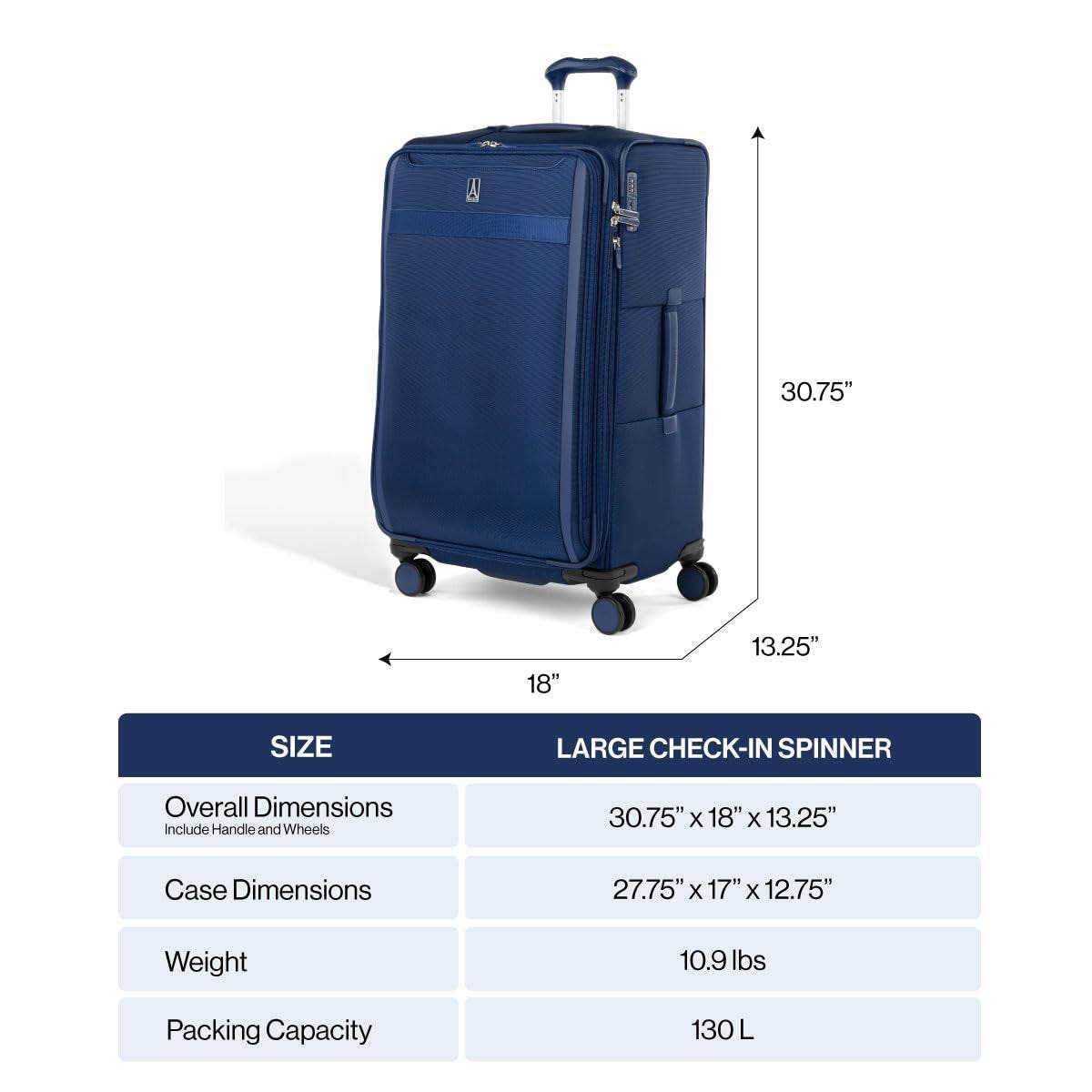 TRAVELPRO Versapack + Lightweight Softside Expandable 29" Large Check In Spinner Luggage, Alternate, color, Black
