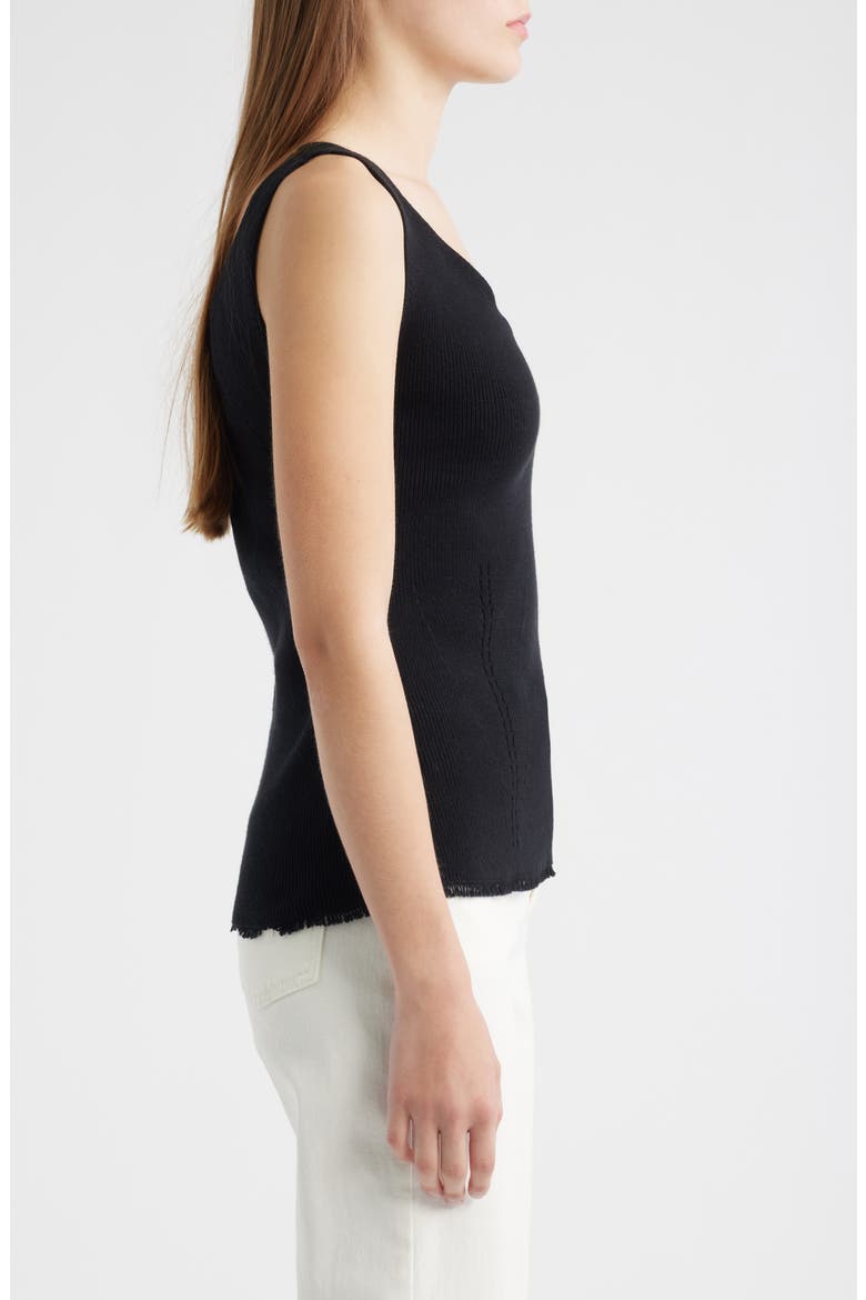 Finley Cotton Sweater Tank, Alternate, color, BLACK