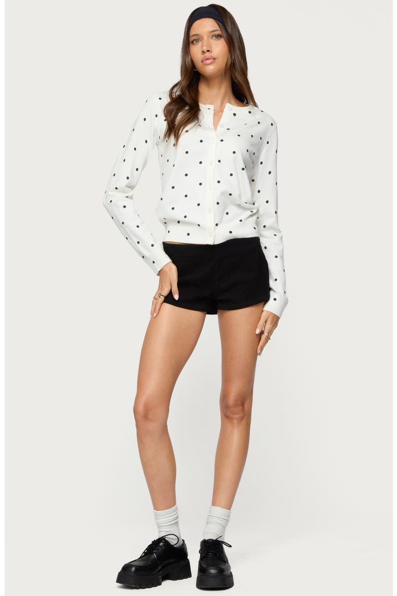 Shea Polka Dot Cardigan, Alternate, color, BLACK-AND-WHITE